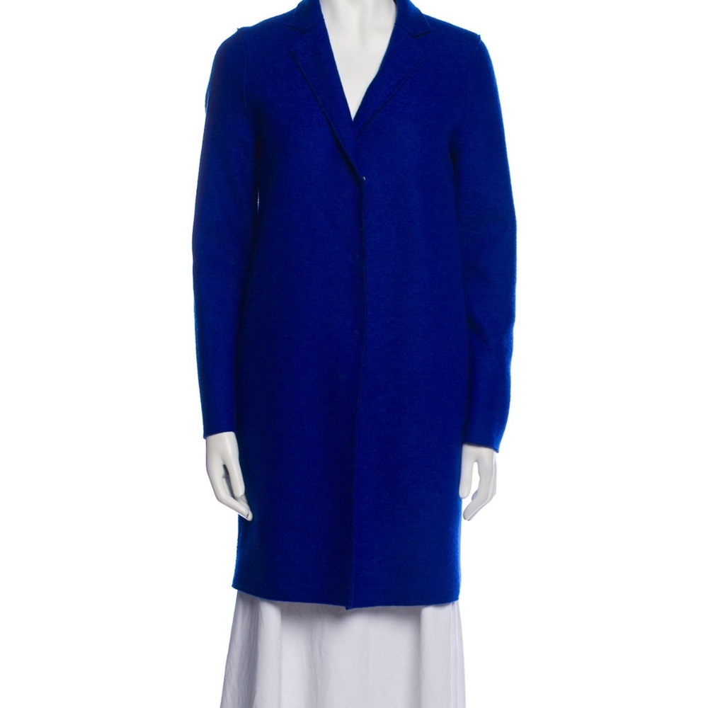 Sophisticated Blue Trench Coat / Harris Wharf London Virgin wool coat blue